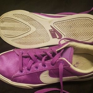 Nikes - metallic purple, white & silver!